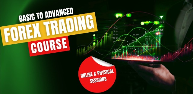 VSA Trading Course banner featuring Volume Spread Analysis visuals, candlestick chart background, red and green bold text, illustrated laws of Supply/Demand, Cause/Effect, Effort/Result, and an “Online & Physical Sessions” badge.